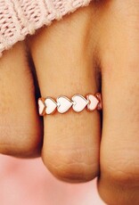 PURA VIDA Love Hearts Band Ring in Rose Gold PURA VIDA Love Hearts Band Ring in Rose Gold