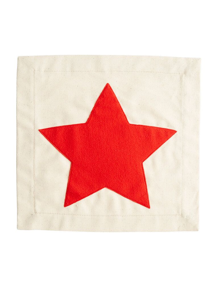 NORA FLEMING Red Star Pillow Panel