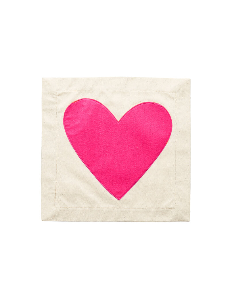 NORA FLEMING Pink Heart Pillow Panel