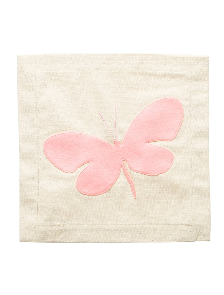 NORA FLEMING Pink Butterfly Pillow Panel