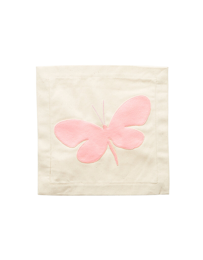 NORA FLEMING Pink Butterfly Pillow Panel