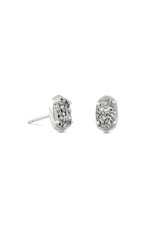 KENDRA SCOTT DESIGN Emilie Silver Stud Earrings In Platinum Drusy KENDRA SCOTT DESIGN Emilie Silver Stud Earrings In Platinum Drusy