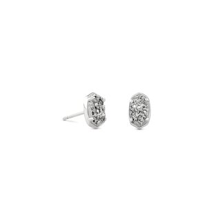 KENDRA SCOTT DESIGN Emilie Silver Stud Earrings In Platinum Drusy