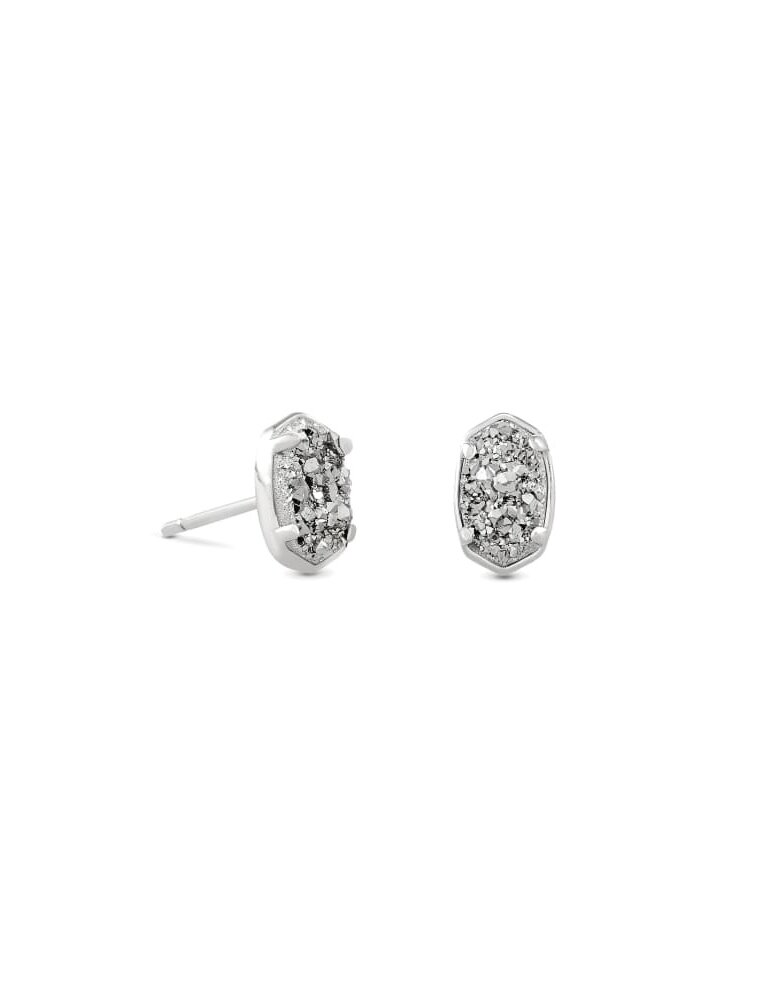 KENDRA SCOTT DESIGN Emilie Silver Stud Earrings In Platinum Drusy