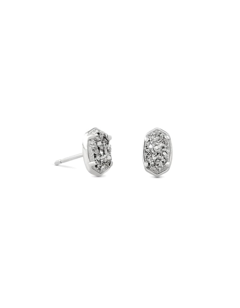KENDRA SCOTT DESIGN Emilie Silver Stud Earrings In Platinum Drusy