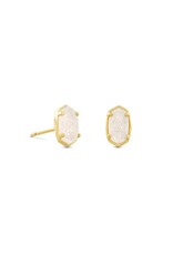 KENDRA SCOTT DESIGN Emilie Gold Stud Earrings In Iridescent Drusy