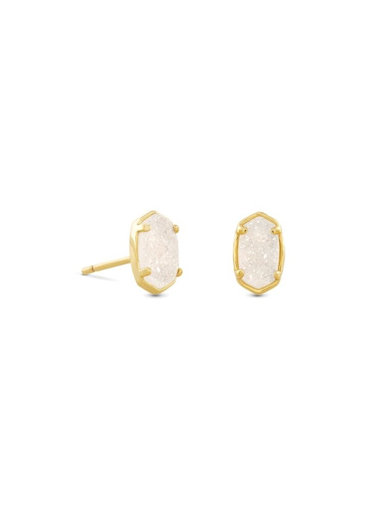 KENDRA SCOTT DESIGN Emilie Gold Stud Earrings In Iridescent Drusy