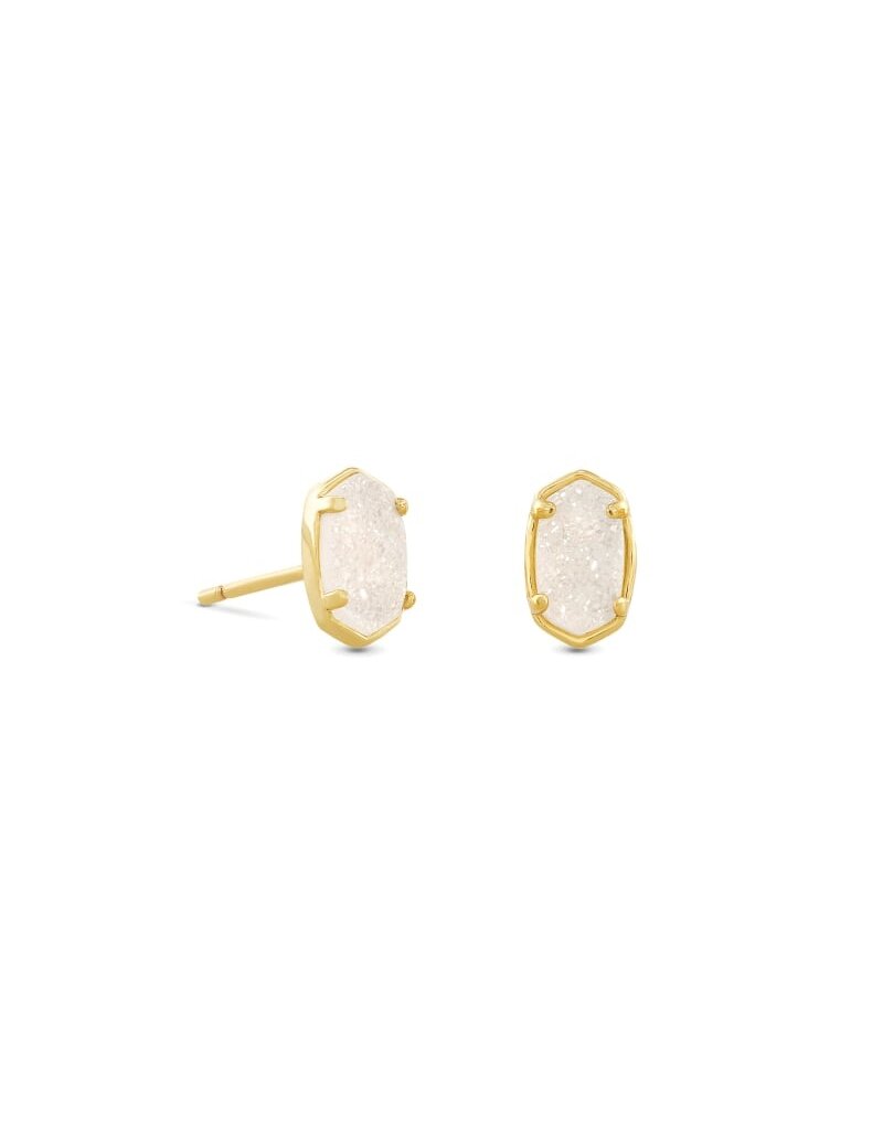 KENDRA SCOTT DESIGN Emilie Gold Stud Earrings In Iridescent Drusy