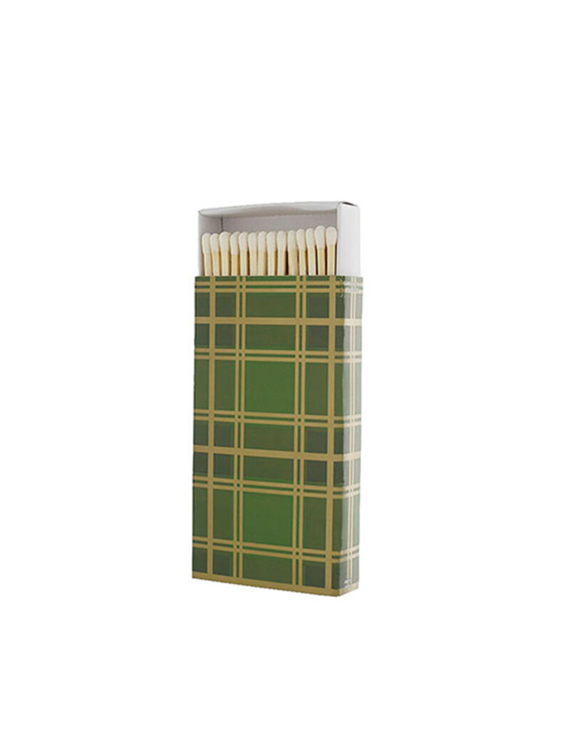 Green & Gold Plaid Matchbox