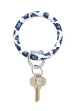 Silicone Big O Key Ring in Navy Leopard