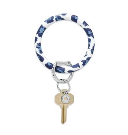 Silicone Big O Key Ring in Navy Leopard