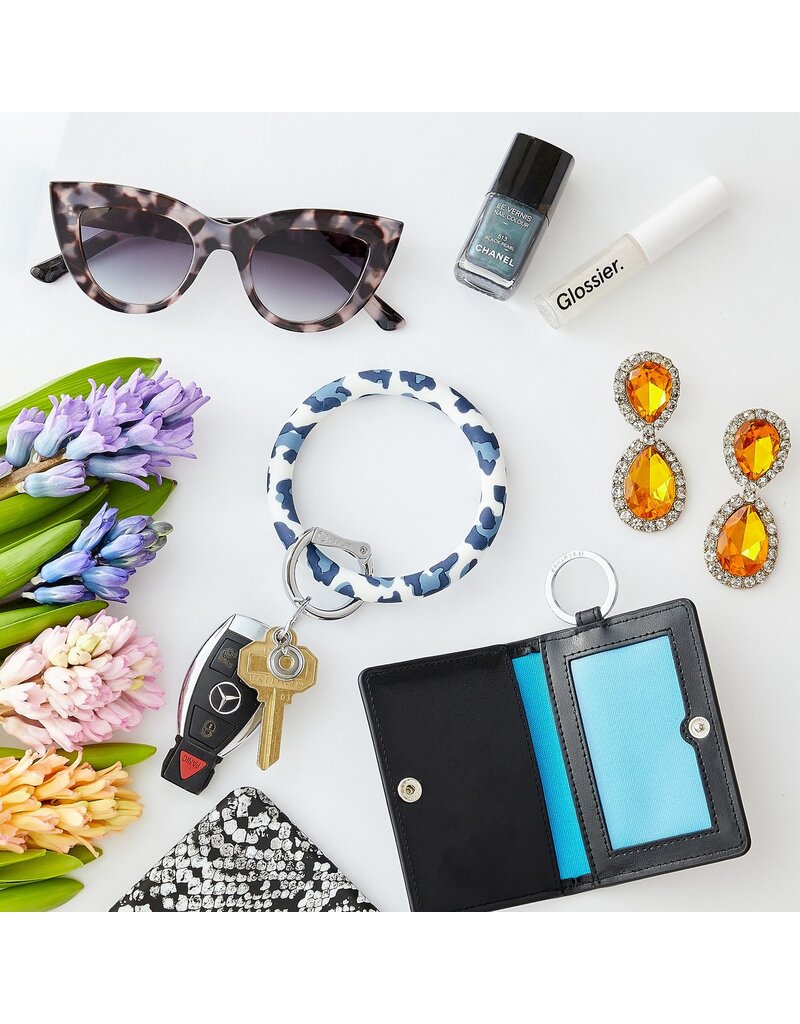 Silicone Big O Key Ring in Navy Leopard