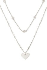 KENDRA SCOTT DESIGN Ari Heart Silver Multi Strand Necklace