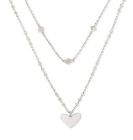 KENDRA SCOTT DESIGN Ari Heart Silver Multi Strand Necklace