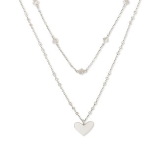 KENDRA SCOTT DESIGN Ari Heart Silver Multi Strand Necklace