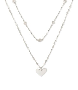 KENDRA SCOTT DESIGN Ari Heart Silver Multi Strand Necklace