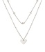 Ari Heart Silver Multi Strand Necklace