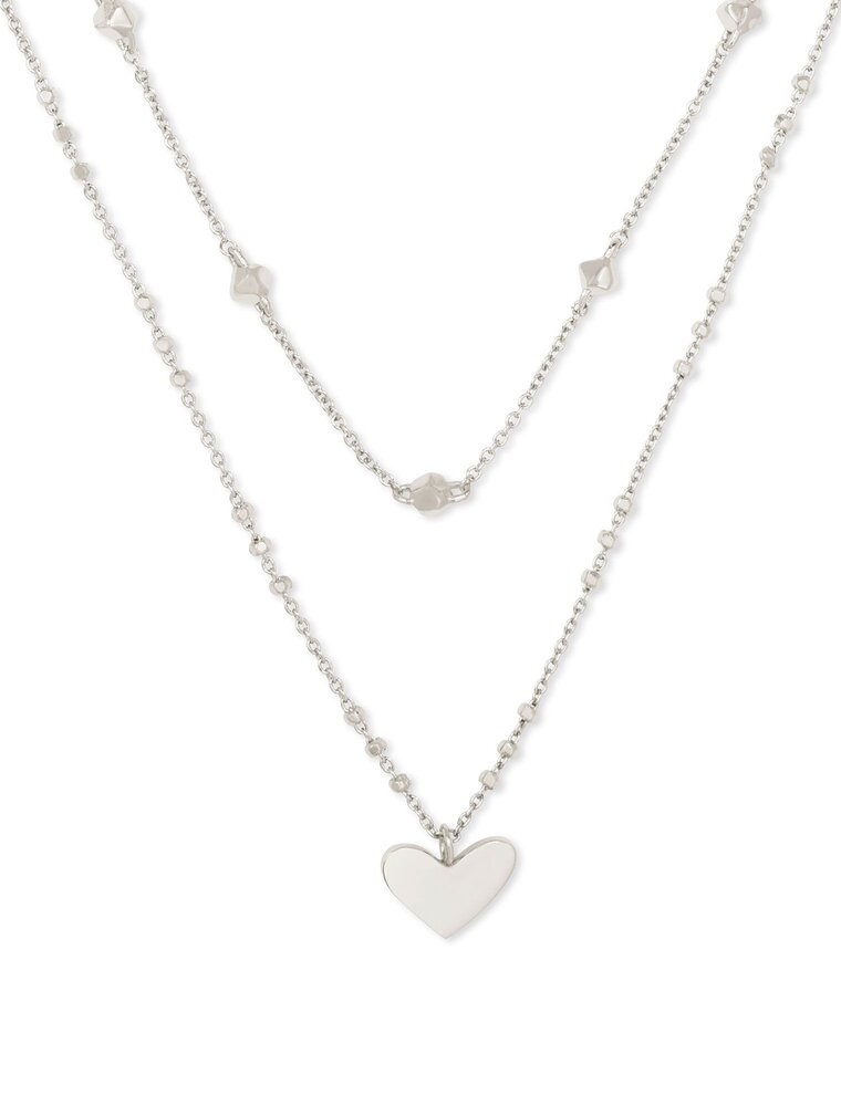 KENDRA SCOTT DESIGN Ari Heart Silver Multi Strand Necklace