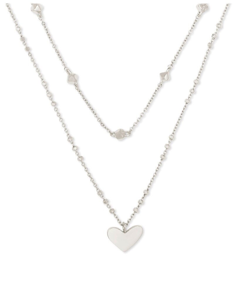 KENDRA SCOTT DESIGN Ari Heart Silver Multi Strand Necklace