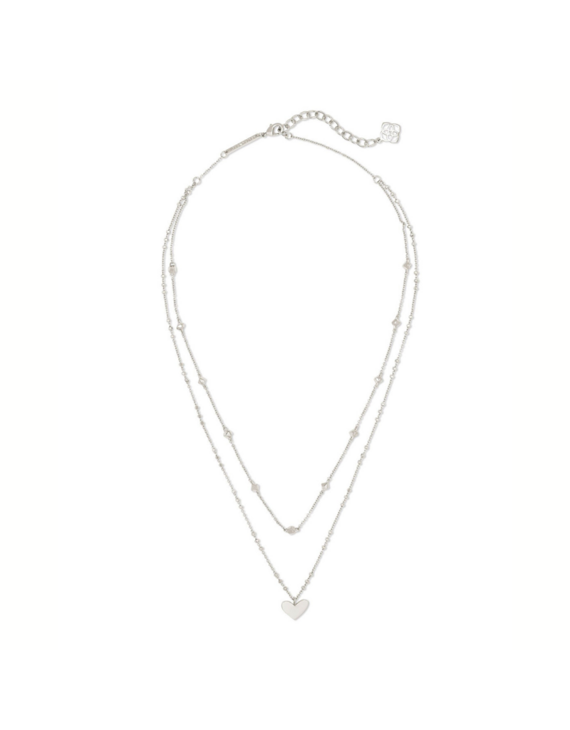KENDRA SCOTT DESIGN Ari Heart Silver Multi Strand Necklace