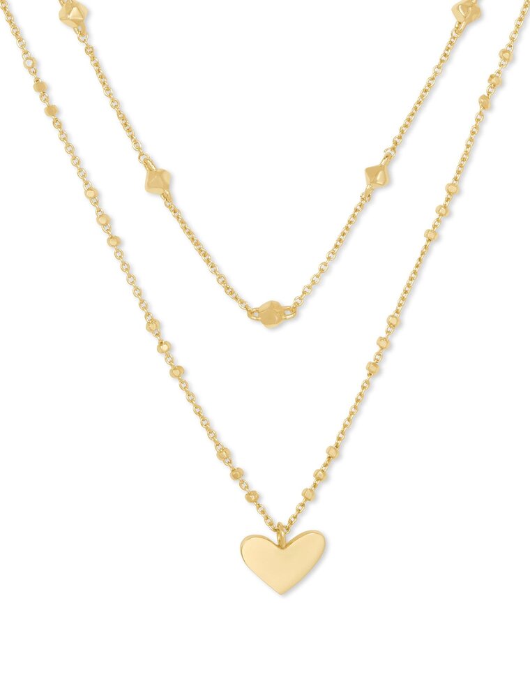 KENDRA SCOTT DESIGN Ari Heart Gold Multi Strand Necklace