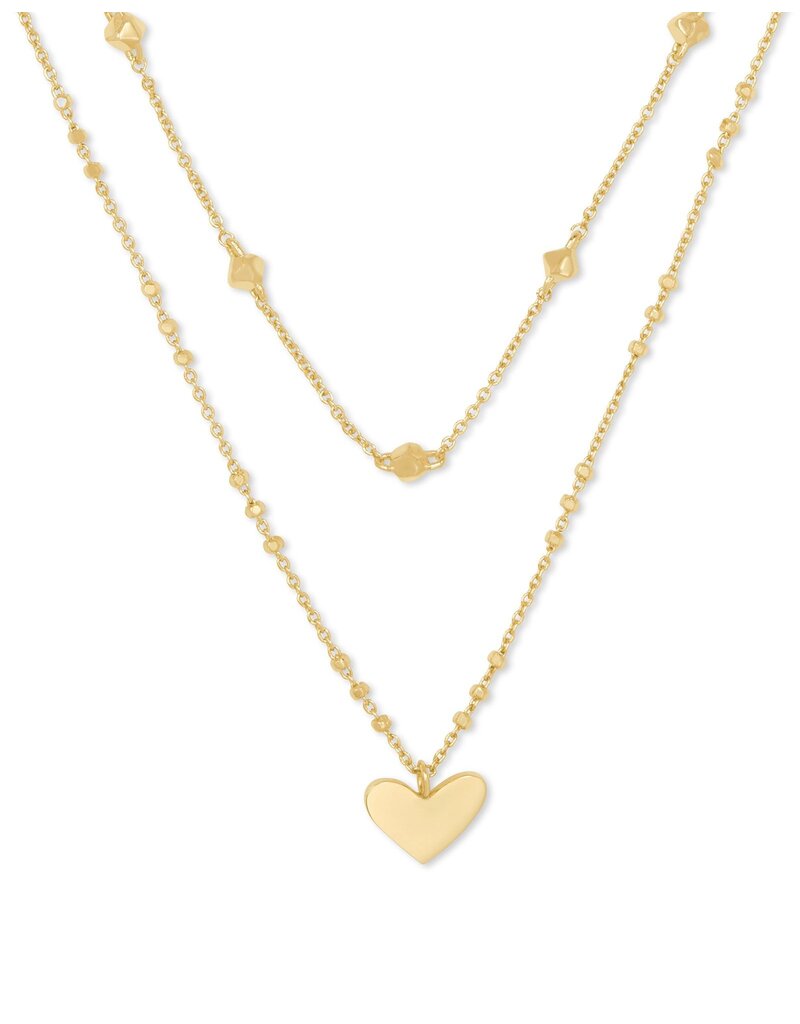 KENDRA SCOTT DESIGN Ari Heart Gold Multi Strand Necklace