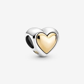 PANDORA Domed Golden Heart Charm