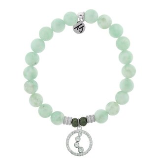 TJAZELLE One Step At A Time Bracelet in Green Angelite & Silver