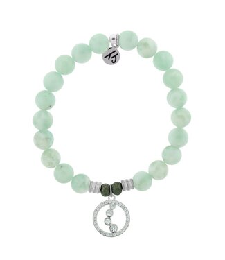 TJAZELLE One Step At A Time Bracelet in Green Angelite & Silver
