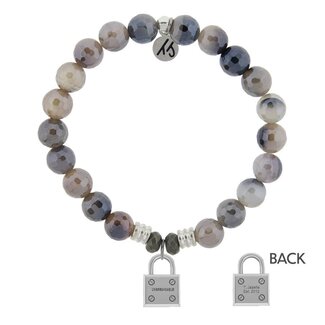 TJAZELLE Unbreakable Bracelet in Storm Agate & Silver