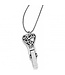 Floating Heart Badge Clip Necklace