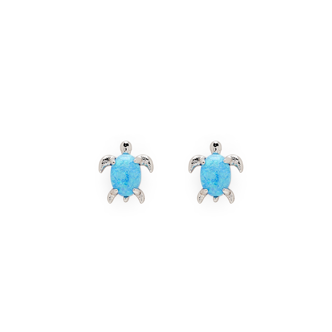 Opal Sea Turtle Stud Earrings