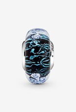 PANDORA Wavy Dark Blue Murano Glass Ocean Charm