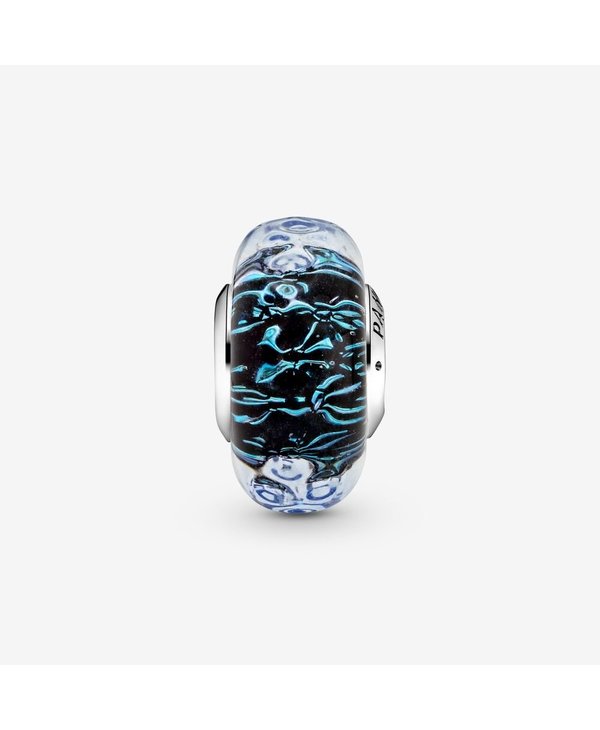 PANDORA Wavy Dark Blue Murano Glass Ocean Charm