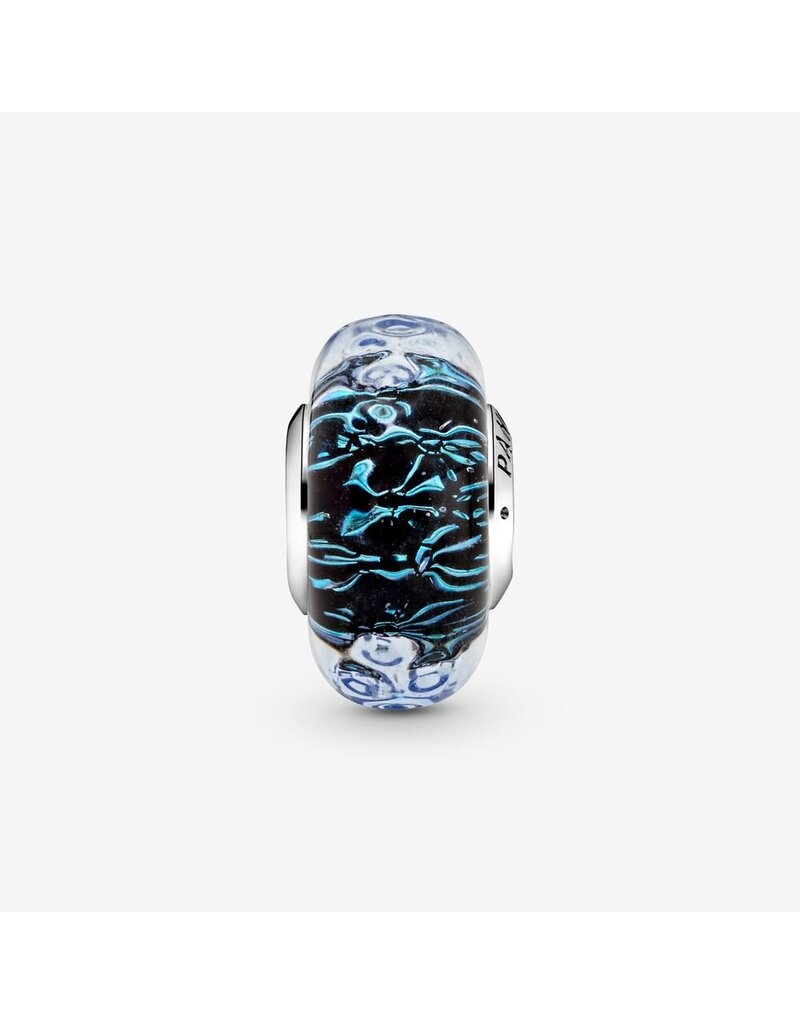 PANDORA Wavy Dark Blue Murano Glass Ocean Charm