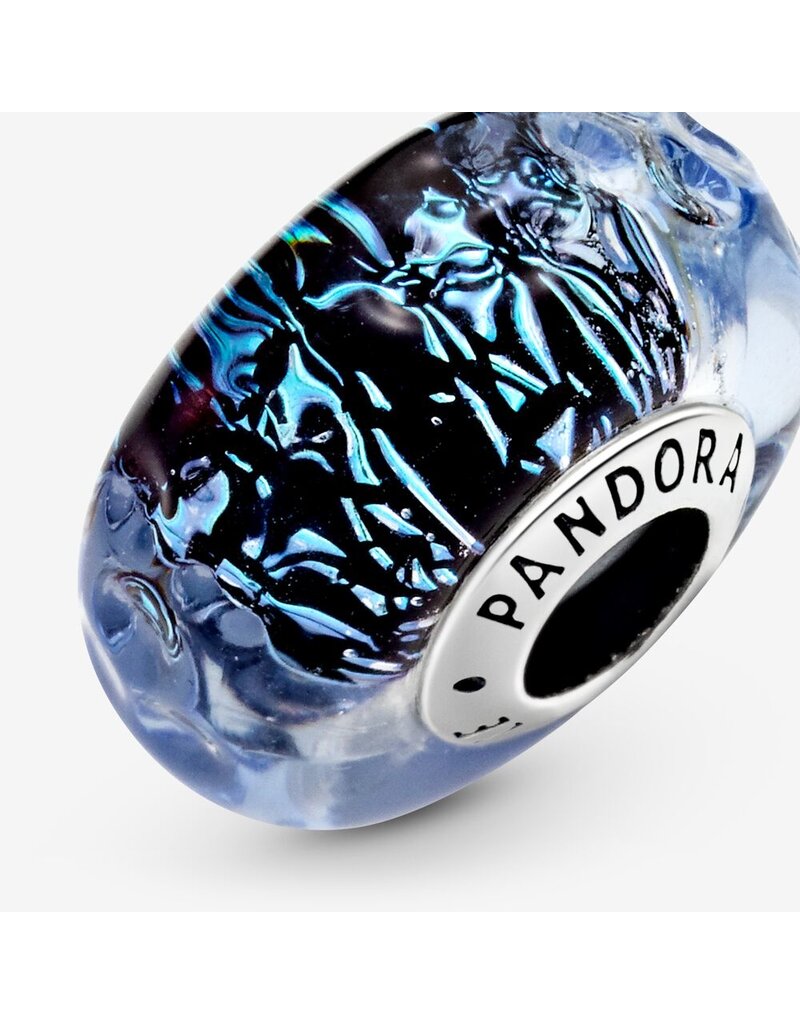 PANDORA Wavy Dark Blue Murano Glass Ocean Charm
