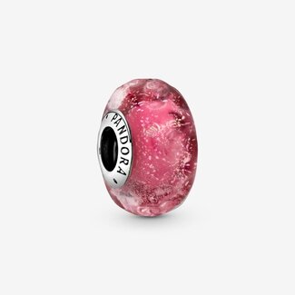 PANDORA Wavy Fancy Pink Murano Glass Charm