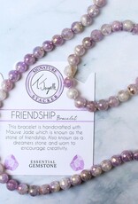 TJAZELLE Friendship Stacker Bracelet in Mauve Jade & Silver
