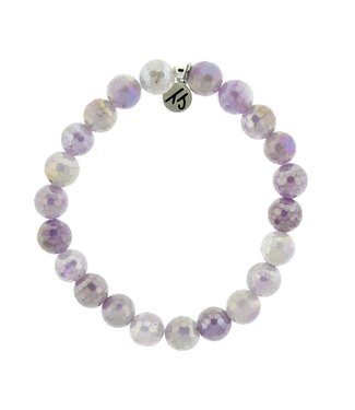 TJAZELLE Friendship Stacker Bracelet in Mauve Jade & Silver