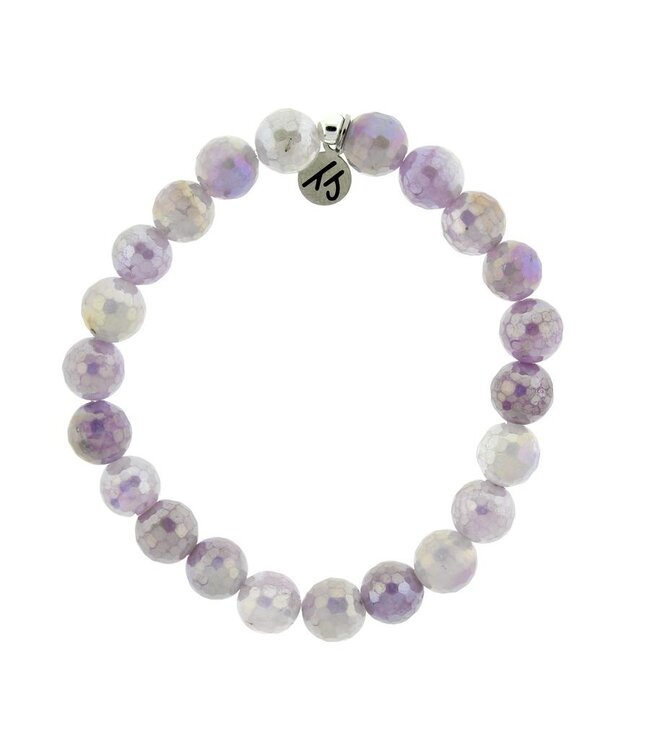 Friendship Stacker Bracelet in Mauve Jade & Silver