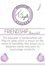 TJAZELLE Friendship Stacker Bracelet in Mauve Jade & Silver