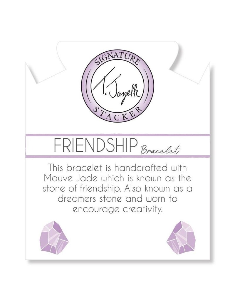 TJAZELLE Friendship Stacker Bracelet in Mauve Jade & Silver