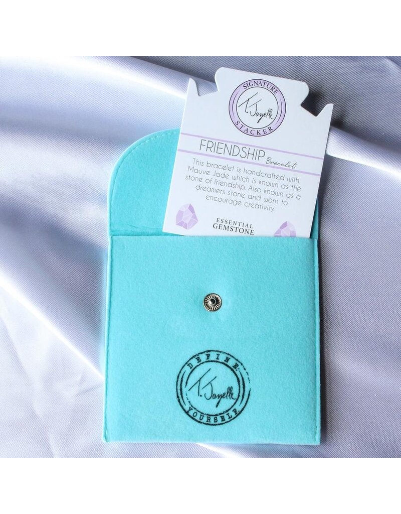 TJAZELLE Friendship Stacker Bracelet in Mauve Jade & Silver