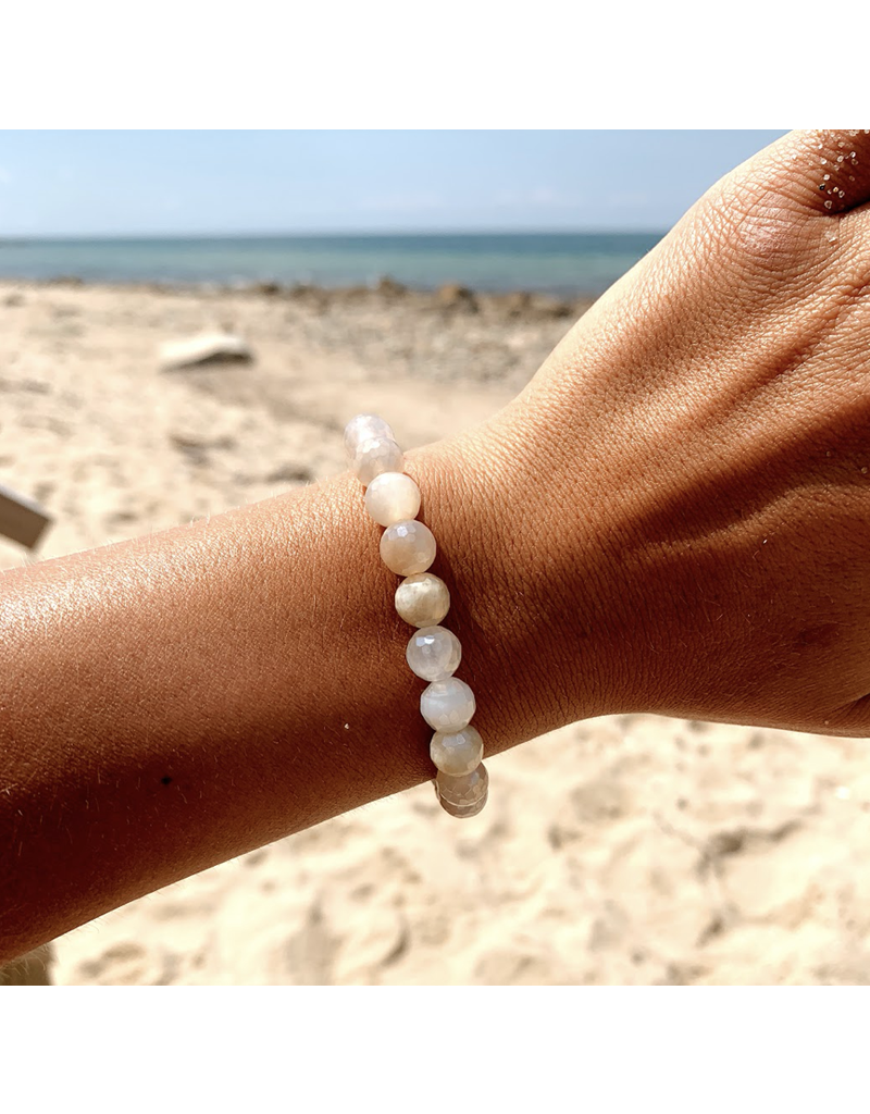 TJAZELLE Healing Stacker Bracelet in Moonstone & Silver