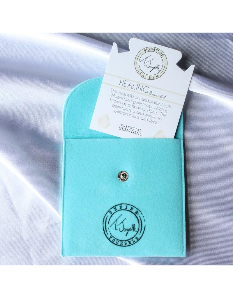 TJAZELLE Healing Stacker Bracelet in Moonstone & Silver