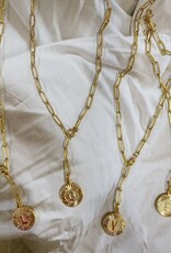 Initial Medallion Lariat Necklace