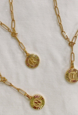 Initial Medallion Lariat Necklace