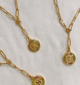 Initial Medallion Lariat Necklace