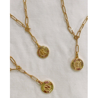 BRACHA Initial Medallion Lariat Necklace