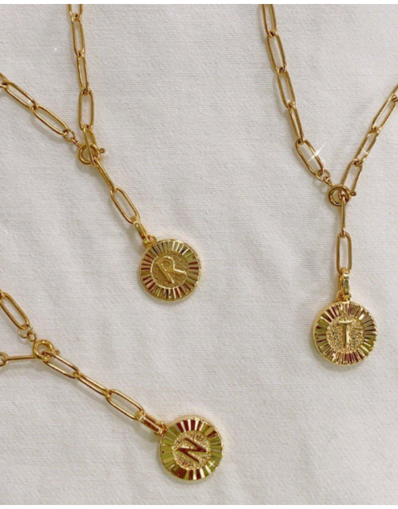 Initial Medallion Lariat Necklace